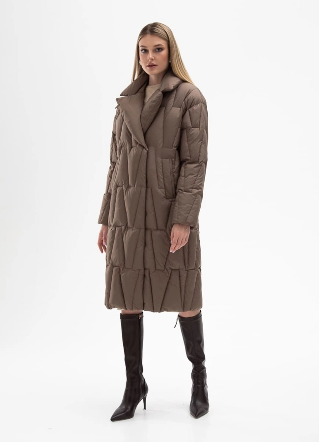 Женский пуховик с английским воротником модель № 31141 в рассрочку