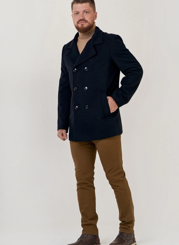 Мужское двубортное пальто  фото