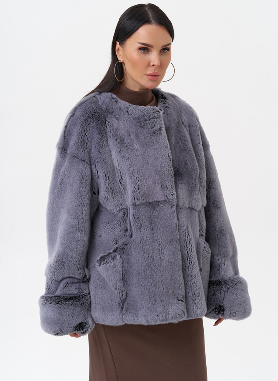 Короткая шуба из меха кролика