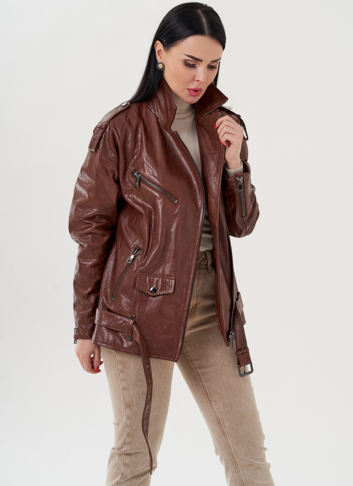 Куртка - косуха коричневого цвета