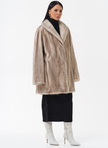 Норковая шуба с воротником