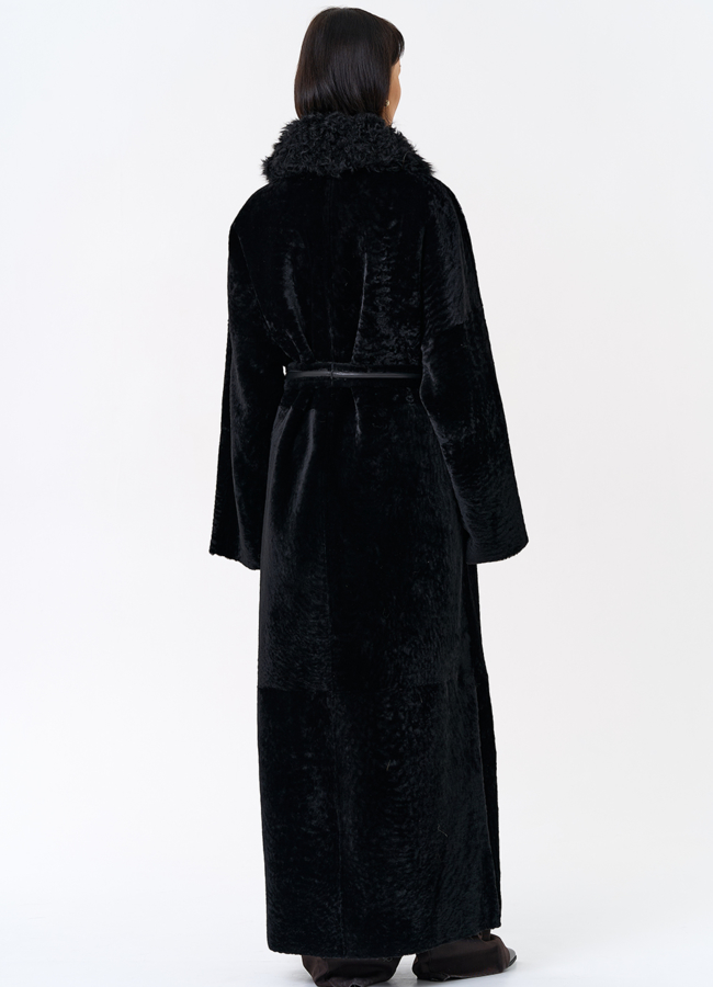 Женская натуральная дубленка с воротником шаль модель № 31852 универмаг малина