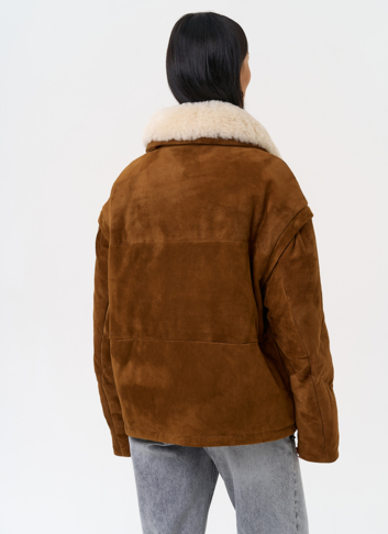 Пуховик - трансформер из натуральной замши