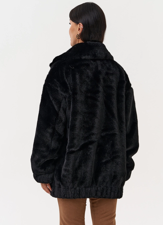 фото Женская шуба из эко меха со съёмными рукавами модель № 31248