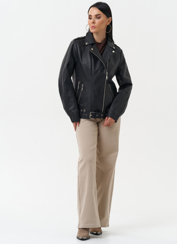 Куртка косуха из эко кожи черного цвета