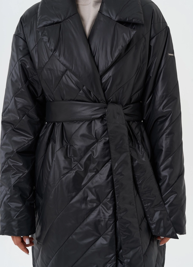 Стеганый пуховик с английским воротником модель № 28439 в рассрочку