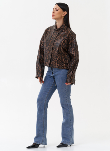 Леопардовая кожаная куртка