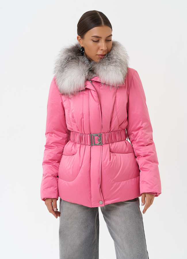 Пуховик с мехом чернобурки модель № 28572 в рассрочку