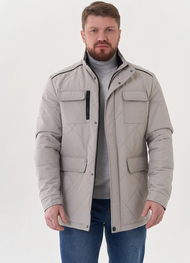 Мужская куртка серого цвета модель № 26857 в рассрочку