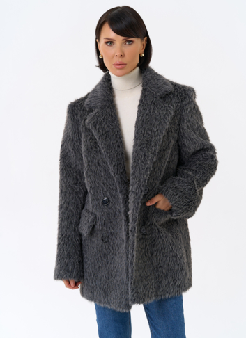 Женское утепленное пальто с английским воротником